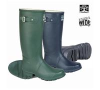 Woodland W260E Green Wide Fit Strap Wellington Boot