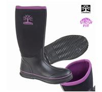 Woodland W395 Warm Neoprene Womens Winter Wellies Black Wellington Boots
