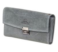 Woodland® Waiter's Wallet with Reinforced Base in Large Coin Compartment Made from Natural, Soft Buffalo Leather, Charcoal, L x H x T (cm) = 18.5 x 9.5 x 4.5, Coin Purse