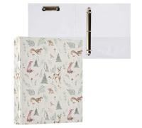 Woodland Watercolor Animals 3 D-Ring Binder A4 1 Pack with 200 Sheet for Kids School Supplies Women Men Office
