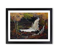 Woodland Waterfall By Tom Thomson Classic Painting Framed Print | A2 Black Framed Wall Art | Ready to Hang | Classic Landscape Picture | Living Room Bedroom Lounge Office