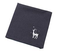 Woodland Way Stag Embroidered Christmas Napkin in Pewter/Silver - 45cm x 45cm