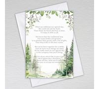 Woodland Wedding Money Poem/Money Gift Request Poem Cards for Weddings/Tree Themed: Green Forest Wedding Money Poem (Pack of 50 with Envelopes)