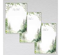 Woodland Wedding Table Plan Cards A6, DIY Make Your Own Seating Arrangements with Individual Planners for Reception Layout: Green Forest Blank Wedding Table Plan Cards (Pack of 21 Without Envelopes)