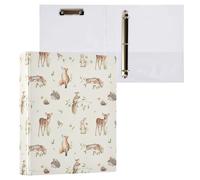 Woodland Wild Cute Animals 3 D-Ring Binder A4 1 Pack with 200 Sheet for Kids School Supplies Women Men Office