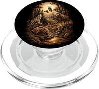Woodland Wildlife Bear Wolf Moose Deer Owl Forest Moon PopSockets PopGrip for MagSafe