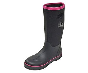 Woodland Womens/Ladies Pull On Plain Design Wellington Boots (6 UK) (Black/Fuchsia)