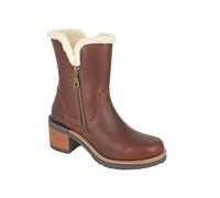 Woodland Womens/Ladies Twin Zip Leather Ankle Boots DF2464