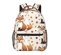 woodlogic Autumn Fox Art Daypack Lightweight Multipurpose Anti-Theft Shoulder Bag Large Capacity Laptop Book Bag Rucksack With Adjustable Shoulder Straps