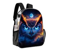 woodlogic Casual Daypack Multipurpose Anti-Theft Large Capacity Carry On Bag - Space Galaxy Night Fire Owl Casual Daypack Climbing Shoulder Transparent Bag