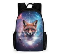 woodlogic Cool Galaxy Fox Backpack Polyester Multipurpose Anti-Theft Shoulder Bag Big Capacity Gym Outdoor Hiking Backpack With Padded Straps