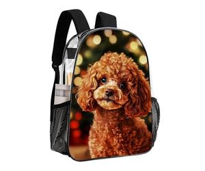 woodlogic Cute Puppy Poodle Daypack Transparent Anti-Theft Multipurpose Bookbag Big Capacity Gym Outdoor Hiking Backpack With Adjustable Shoulder Straps