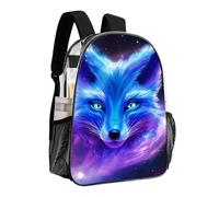 woodlogic Daypack Bookbag Anti-Theft Multipurpose Large Capacity Bookbag - Purple Blue Fox Galaxy Starry Sky Travel Hiking & Camping Rucksack Transparent Bag