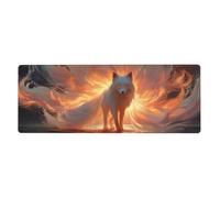 woodlogic Fox Gaming Mouse Pad Non-Slip Rubber Base Large Mousepad with Stitched Edges,Waterproof Washable Mouse Mat for Desk Home Office Gaming 12x31.5in