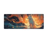woodlogic Fox Gaming Mouse Pad Non-Slip Rubber Base Large Mousepad with Stitched Edges,Waterproof Washable Mouse Mat for Desk Home Office Gaming 12x31.5in