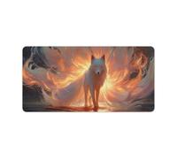 woodlogic Fox Gaming Mouse Pad Non-Slip Rubber Base Large Mousepad with Stitched Edges,Waterproof Washable Mouse Mat for Desk Home Office Gaming 23.6"x11.8"