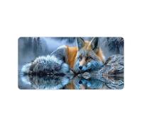 woodlogic Fox Reflection Water Mountain Gaming Mouse Pad Non-Slip Rubber Base Large Mousepad with Stitched Edges,Waterproof Washable Mouse Mat for Desk Home Office Gaming 23.6"x11.8"
