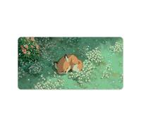woodlogic Fox Sleeping in Flower Field Gaming Mouse Pad Non-Slip Rubber Base Large Mousepad with Stitched Edges,Waterproof Washable Mouse Mat for Desk Home Office Gaming 23.6"x11.8"