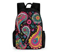 woodlogic Lightweight Backpack for Gym Travel Bicycle - Big Capacity Multipurpose Anti-Theft Carry On Bag, Colorful Paisley Art Travel Hiking Bag & Day Pack