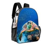 woodlogic Lightweight Backpack for Gym Travel Bicycle - Big Capacity Multipurpose Transparent Carry On Bag, Ocean Giant Sea Turtles Travel Hiking Bag & Day Pack