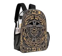woodlogic Lightweight Backpack for Gym Travel Bicycle - Big Capacity Multipurpose Transparent Carry On Bag, Retro Hawaiian Turtle Travel Hiking Bag & Day Pack
