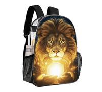 woodlogic Lightweight Backpack for Gym Travel Bicycle - Big Capacity Multipurpose Transparent Carry On Bag, Animal King Magical Lion Travel Hiking Bag & Day Pack