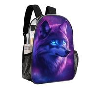 woodlogic Lightweight Rucksack for Sports Travel Running - Big Capacity Multipurpose Transparent Bookbag, Purple Universe Galaxy Magic Wolf In The Space Travel and Sport Backpack Rucksack