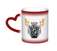 woodlogic Spitfire Engine Mug Ceramic Heat Sensitive Color Changing Mug Insulated Mug Novelty Unique Travel Mugs Home Mugs 11 OZ