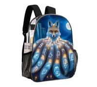 woodlogic Transparent Daypack Backpack for Trekking Picnic Walking Cycling - Large Capacity Anti-Theft Multipurpose Shoulder Bag, Magical Nine Tailed Fox Art Casual Daypack