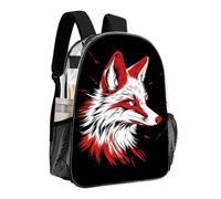woodlogic Transparent Daypack Bookbag for Gym Business Bicycle - Large Capacity Multipurpose Anti-Theft Carry On Bag, Japanese Fox Art Travel Hiking Daypack