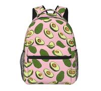 woodlogic Women Men Polyester Avocado Pink Art Casual Daypack Large Capacity Bookbag With Side Pockets for Sports Picnic Walking Cycling