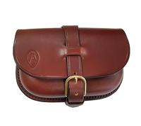 WOODLORE RAY MEARS Bushcraft Leather Belt Pouch, Hand-Stitched, Brown, 17x12x4.5 cm, Brass Buckle Closure, Single Compartment