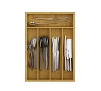 woodluv Cutlery Drawer Organizer, 5 Compartment Cutlery Tray Kitchen Utensil Tray for Kitchen, Storage Accessories Holder