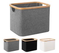 Woodluv Foldable Laundry Baskets, 36L Laundry Hamper, Foldable Thin Dirty Clothes Hamper for Laundry Collapsible Bin for Bathroom Bedroom, Grey