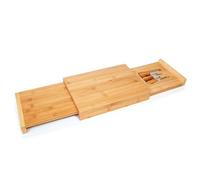 woodluv Large Cheese Board Set with 3 Cheese Tools, Charcuterie Serving Platter, Wooden Cheese Server Tray - Rectangular, 32 x 23 x 5.2cm