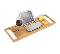 Woodluv Luxury Bamboo Extendable Bathtub Tray, Bath Bridge, Bath Caddy 70 X 22 X 4 Cm