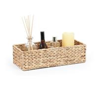 Woodluv Multipurpose Handwoven Water Hyacinth Rectangular Storage Orgainser Tidy Basket