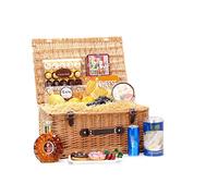 Woodluv Natural Wicker Hamper Basket, Xmas, Wedding, Anniversary Birthday Mothers Day Christmas Extra Large