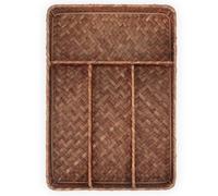 woodluv Rectangular Seagrass Cutlery Drawer Organizer, Utensil Tray for Kitchen, Drawer to Hold Utensils, Kitchen Storage Accessories Office Supplies