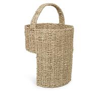 Woodluv Seagrass Stair Basket/Step Storage Basket with Handle, Large, Natural