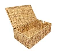 woodluv Set of 2 Water Hyacinth Under Bed Storage Box Chest Basket, Large & Extra Large