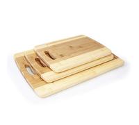 Woodluv Set of 3 Wooden Chopping Cutting Boards Set Antibacterial, Serving Boards Kitchen Board Bread Board - 40 x 30 x 1.8cm, 33 x 23 x 1.8cm, 28 x 21 x 1.8cm