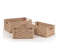 Woodluv Storage Baskets Set of 3, Gift Hamper Basket Bathroom Storage Basket for Shelves, Wardrobe Organiser Toys Tidy Baskets, Khaki