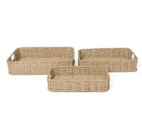 Woodluv Storage Baskets Set of 3, Gift Hamper, Decorative Bathroom Basket for Shelves, Wardrobe Toy Tidy Organiser, Khaki