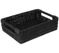Woodluv Storage Baskets, Storage Boxes Hamper Basket, Storage Baskets for Shelves, Black, Large
