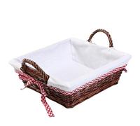 woodluv Storage Baskets Willow, Basket to make hamper, Handmade Woven Organizer Basket, Hamper basket Storage Basket for shelves, 33x31 cm - Square