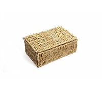 Woodluv Storage Boxes With Lids, Storage Baskets Woven Natural Seagrass, Shelves Basket, Gift Hamper basket, Storage Basket Organiser, Small
