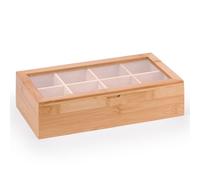 Woodluv Tea Box, Tea Bag Organiser, Tea Box for Tea Bags, Tea Bag Holder, Tea Caddy, 8 Section Tea Caddy