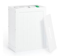 woodluv Toilet Roll Storage, Toilet Paper Storage Basket - Slimline Toilet Paper Holder, Wooden Bathroom Storage boxes, White