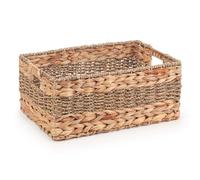 Woodluv Wicker Storage basket, Hand woven Display Hampers, Bathroom Bedroom Storage Basket for Shelves, Home or Office, Home Décor, 35 x 24 x 15 cm - Large